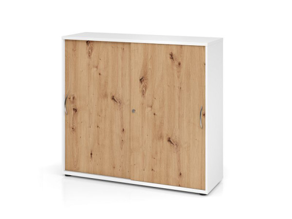 Hammerbacher armoire à portes coulissantes 3OH 120cm BM blanc/chêne noueux, V1753S/W/R/BM