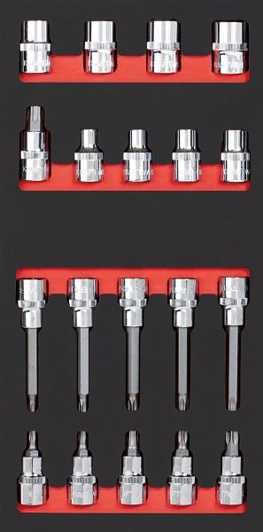 Kraftwerk PRO LINE EVA jeu de douilles 1/2" TX 19 pièces. Insert 20x40, 105.401.011