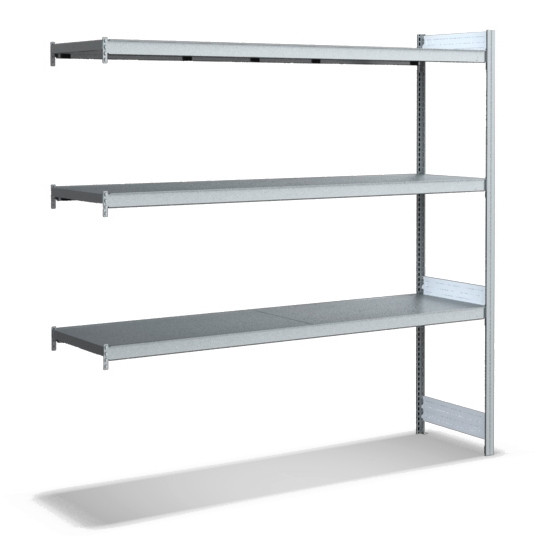BITO grand kit d'extension d'étagère /350kg 1999x2016x524 3 niveaux d'étagères galvanisées, C1256-0019