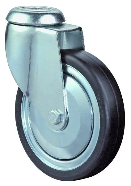 Roulettes BS Roulette pour appareils lourds, largeur 32 mm, Ø125 mm, jusqu'à 100 kg, caoutchouc gris, conducteur d'électricité, corps de roue en plastique, roulements à billes, C101.A89.125