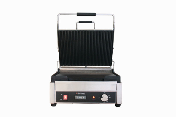 Grill de contact Schneider grand - ondulé / lisse, surface de grill : 29 x 38 cm, dimensions extérieures : 41x52x27 cm, 150930