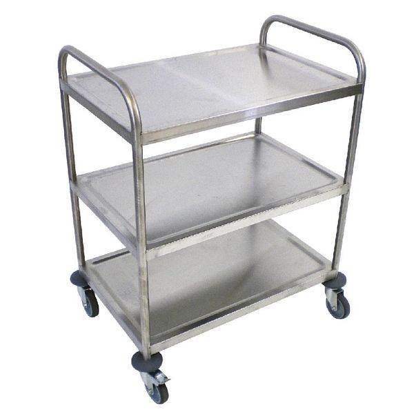 Chariot de service Craven en acier inoxydable à 3 niveaux, P479