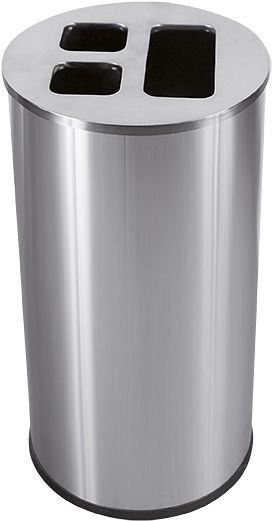Poubelle Orgavente 60, HxØ 670x355 mm, acier inoxydable brossé, WB-1271-SSSTL