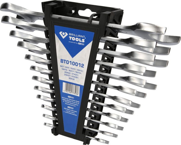 Jeu de clés à fourche double Brilliant Tools, 12 pièces, BT010012
