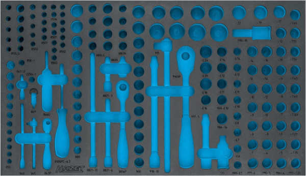 Insert en mousse souple Hazet à 2 composants, pour 163-549 dimensions / longueur : 691 mm x 392 mm taille du système d'organisation : 4/3+ (691 x 392 mm), 163-549L