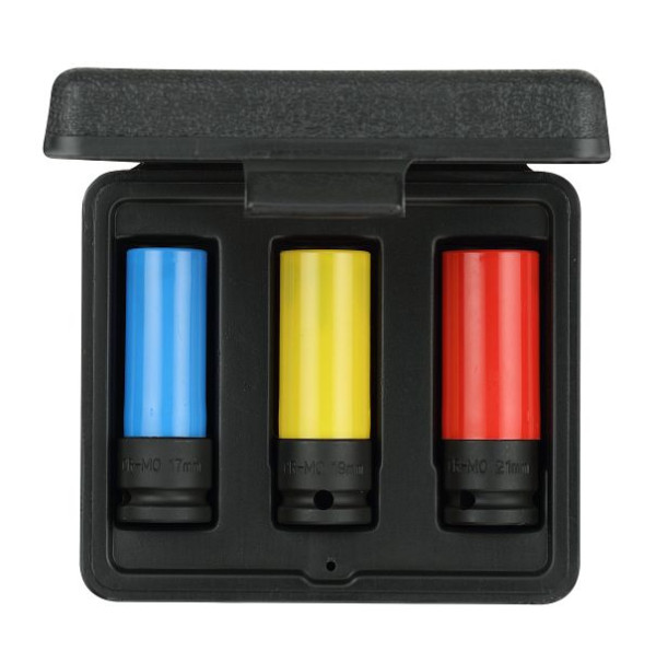 GEDORE jeu de douilles pour clés à chocs rouges 1/2" 3 pièces, 3300578