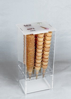 Silo à cônes glacés GEPPETTO pour 2x3 rangées de cônes (6), avec cuillère et couvercle, 94029