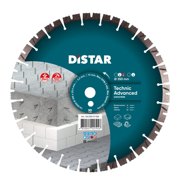 Disque à tronçonner diamanté Distar 1A1RSS 350 Technic Advanced, 14320347025