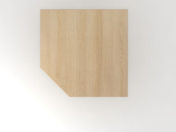 Plaque de liaison Hammerbacher forme trapézoïdale / pied de support chêne/graphite, forme carrée avec coin biseauté, VLT12/E/G