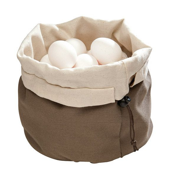 Sac à pain APS avec coussin chauffant, Ø 20 cm, hauteur : 23,5 cm, coton, beige/marron, avec fermeture par cordon, sac à pain lavable en machine, 30390