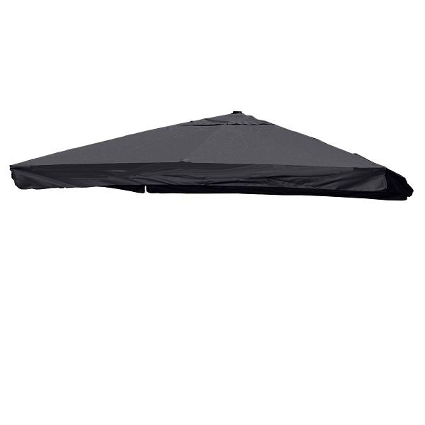 Housse de remplacement Mendler pour parasol de luxe HWC-A96 avec rabat, housse de parasol, 3x3m (Ø4,24m) polyester 3kg, anthracite, 70116