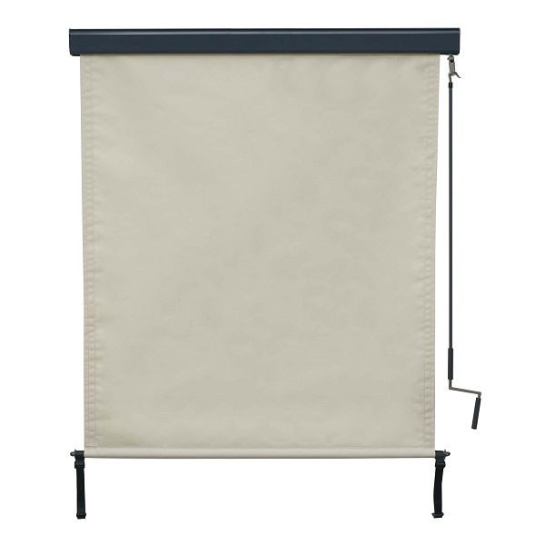 Auvent vertical Mendler HWC-F42, écran de confidentialité pour auvent vertical, store enrouleur extérieur, tissu de protection UV 50, 250x140cm, beige crème, 69623