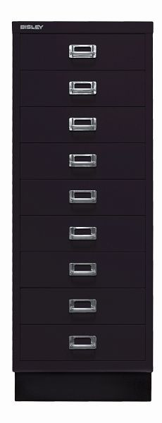 Bisley MultiDrawer™, série 39 avec base, DIN A3, 9 tiroirs, noir, L39A39S633