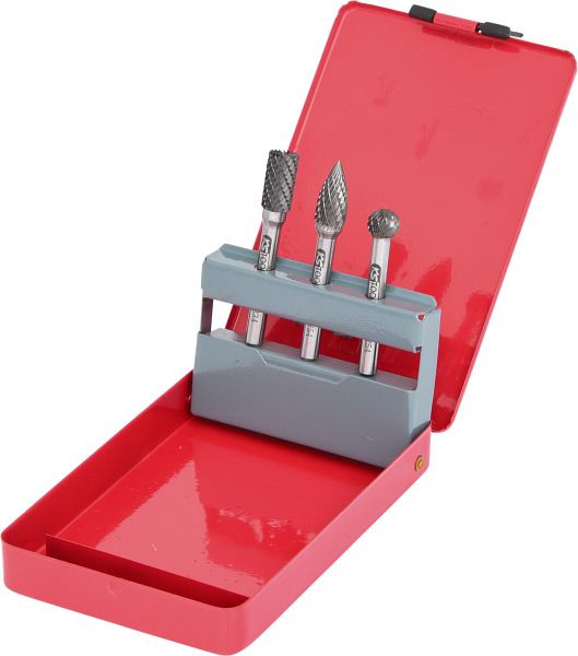 KS Tools Jeu de fraises HM dans une cassette en tôle d'acier, 3 pièces, 515.3203