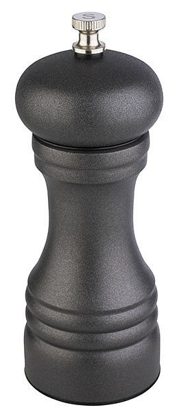 Moulin à sel APS -GUNMETAL-, Ø 6 cm, hauteur : 15,5 cm, acier inoxydable, couleur : gris, broyeur en acier inoxydable, 40556