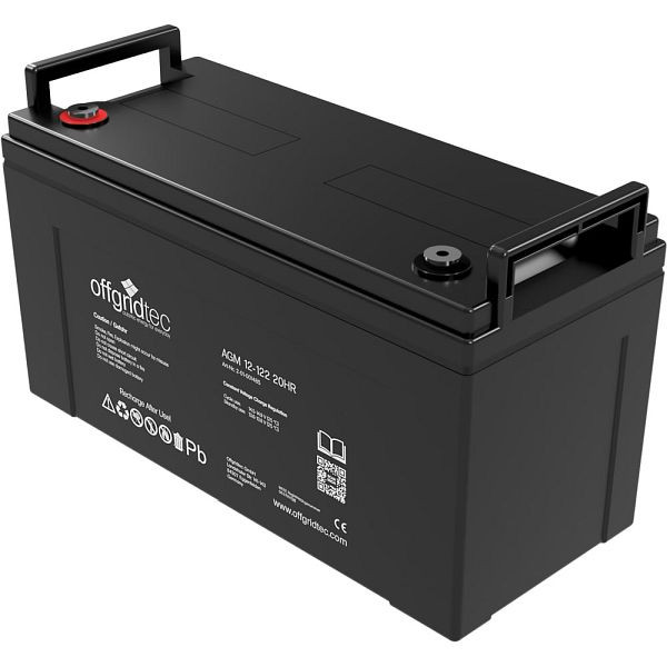 Offgridtec AGM 122Ah 20HR 12V - batterie solaire extrêmement résistante aux cycles, 2-01-001485