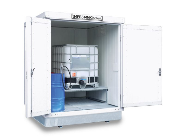 Réservoir SÄBU SAFE 400 KTC, isolé, assemblé, plastifié RAL 9002, 2100 x 2170 x 2650 mm