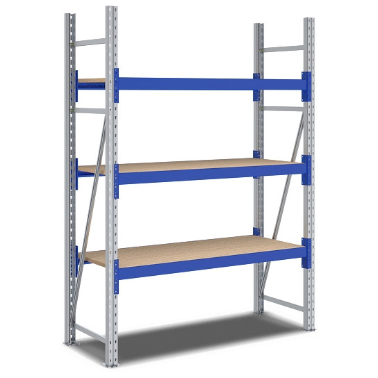 Ensemble d'étagères à grande portée BITO /F2 2000x600x1350 champ de base 3 niveaux aggloméré RAL5010 U, C0350-0002