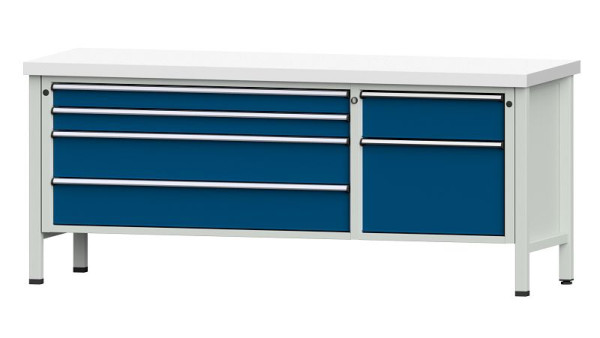 Établis ANKE Établi en caisson, modèle 286 V, 2000 x 700 x 850 mm, RAL 7035/5010, KSP 50 mm, 304.602