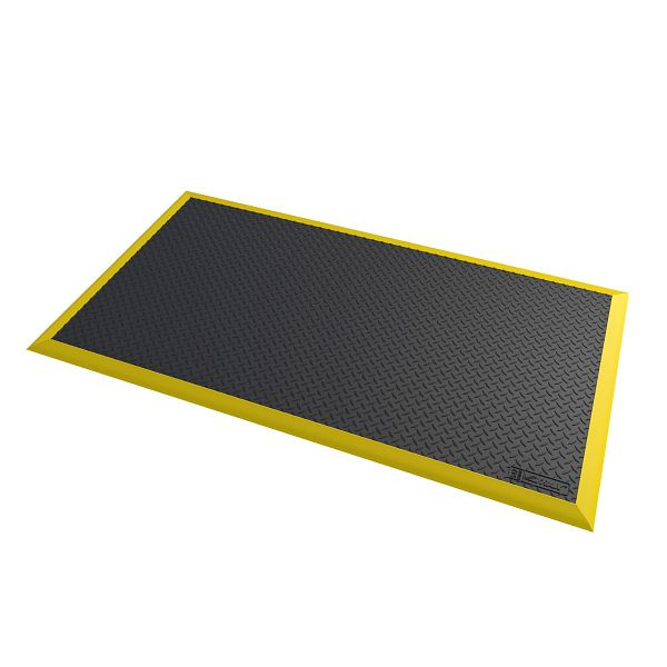 Notrax Diamond Flex Dry Areas Tapis Individuels 546, Noir/Jaune, 97 x 163 cm, 546S3864BY