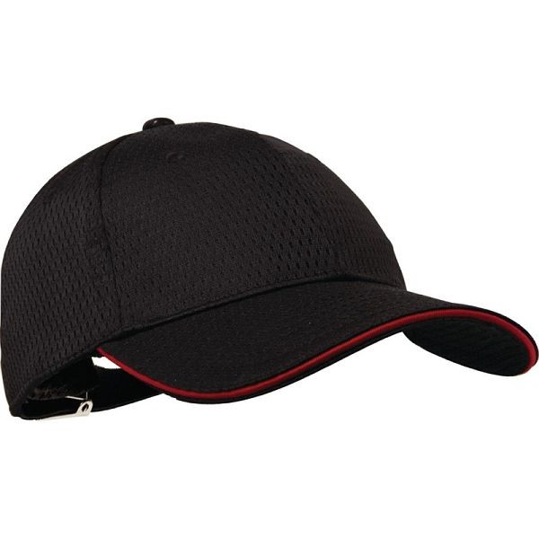 Casquette de baseball Chef Works Cool Vent noir-rouge, A945