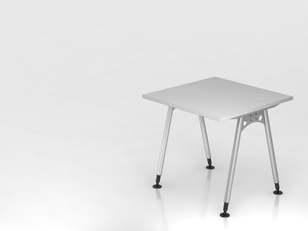 Bureau Hammerbacher pied A 80x80 gris, forme rectangulaire, VAS08/5/S