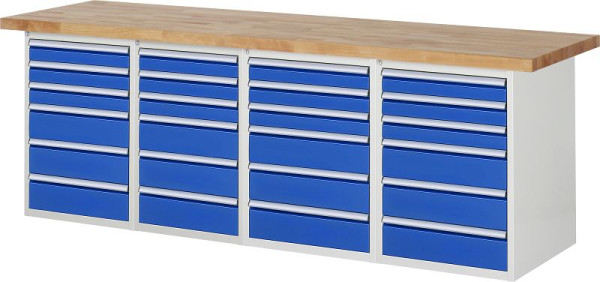 Etabli RAU série 7000 - modèle 7515-5, L2500 x P700 x H890 mm, base système L2500 x P650 x H850 mm, 03-7515A5-257B4M.11