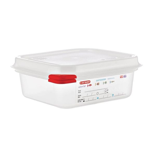 Conteneur alimentaire Araven GN1 / 6 avec couvercle 1,1 L, UE: 4 pièces, GL264
