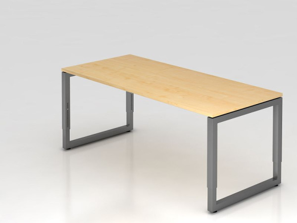 Bureau Hammerbacher O-foot carré 180x80cm érable/graphite, forme rectangulaire avec plateau flottant, VRS19/3/G