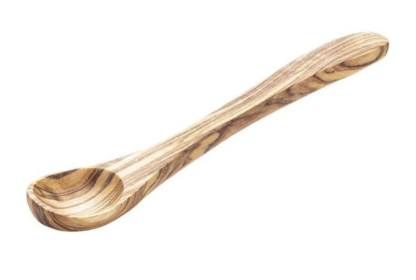Cuillères APS, lot de 2 -OLIVE-, longueur : 14 cm, bois d'olivier, couleur et grain uniques, 01018