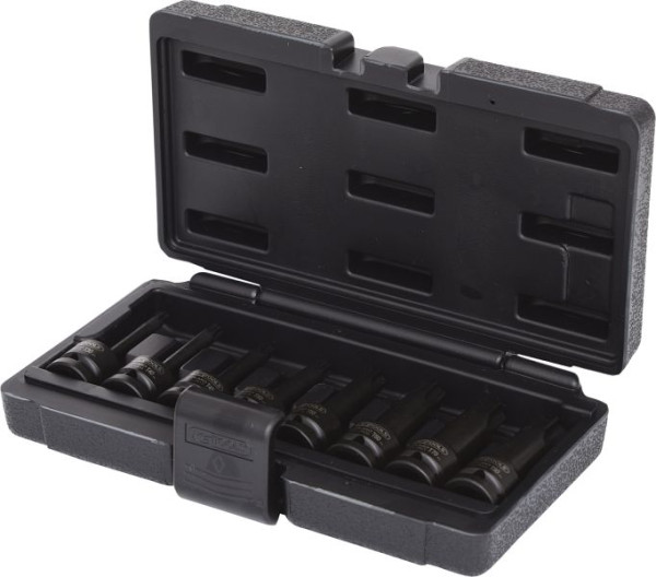 KS Tools Jeu de douilles à chocs Torx 1/2", 8 pièces, T30-T80, longues, 911.0901