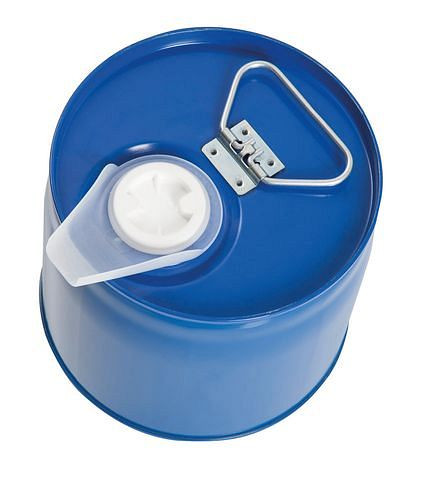 Bidon combiné de sécurité DENIOS en acier, avec vessie intérieure en PE, 6 litres, bleu, 217-945