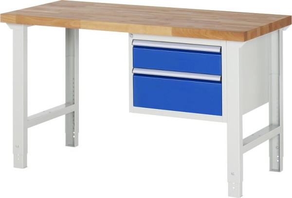 Etabli RAU série 7000 - modèle 7123, L1500 x P700 x H790-1140 mm, base système L1500 x P650 x H750-1100 mm, 03-7123A1-157B4H.11
