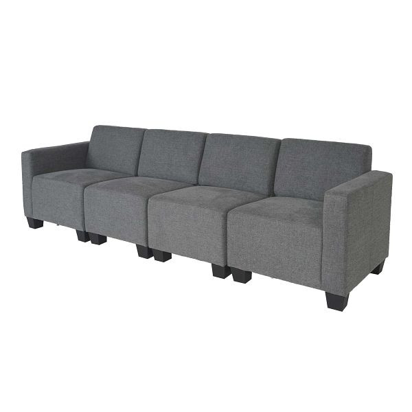 Mendler Canapé modulaire 4 places Couch Lyon, tissu/textile, gris, 2x75186+75187+75188