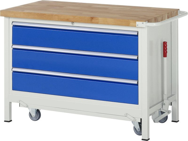 Etabli RAU avec châssis abaissable série 8000, 3 tiroirs XXL, 1250x880x700 mm, 05-8357A2-127B4F.11