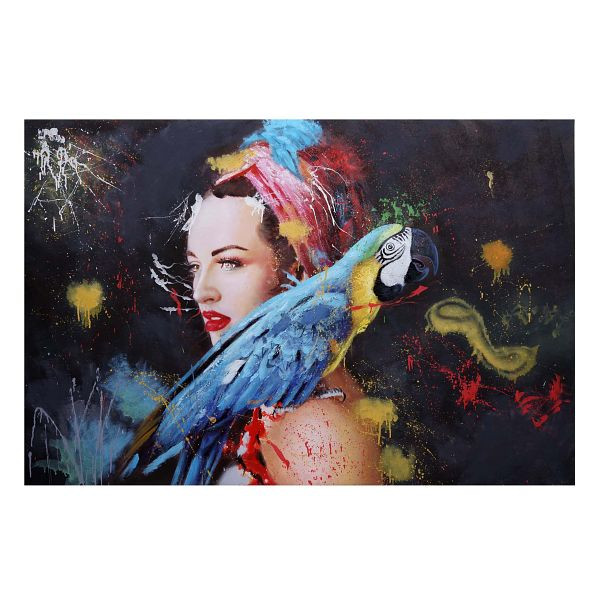 Mendler peinture à l'huile femme HWC-H25, peinture murale sur toile, peinture murale XL peinte à la main, 100x150cm, 72765