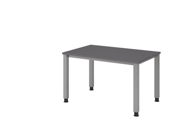 Bureau Hammerbacher 4 pieds carré 120x80cm graphite, forme rectangulaire, VQS12/G/S
