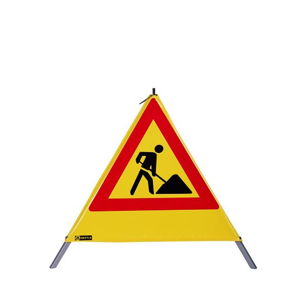 Pyramide d'avertissement NESTLE 70cm WAPY 70G, cadre lourd avec mécanisme à ressort, feuille jaune, Schaufelmann VZ123, 19101001