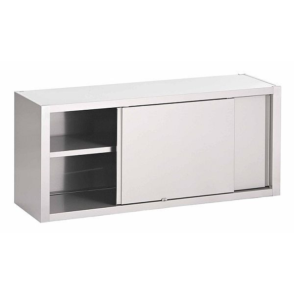 Élément mural Gastro-Inox en acier inoxydable AISI 430 avec portes coulissantes à double paroi 1000x400x600mm, avec étagère réglable, 303.101