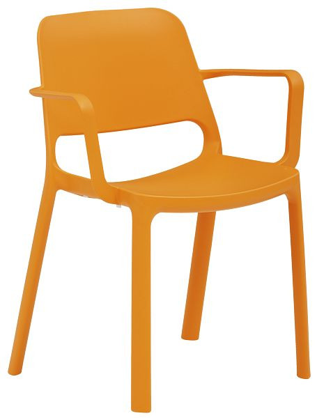 Mayer Sitzmöbel myNUKE chaise empilable avec accoudoirs, plastique orange, structure orange, 2051_62