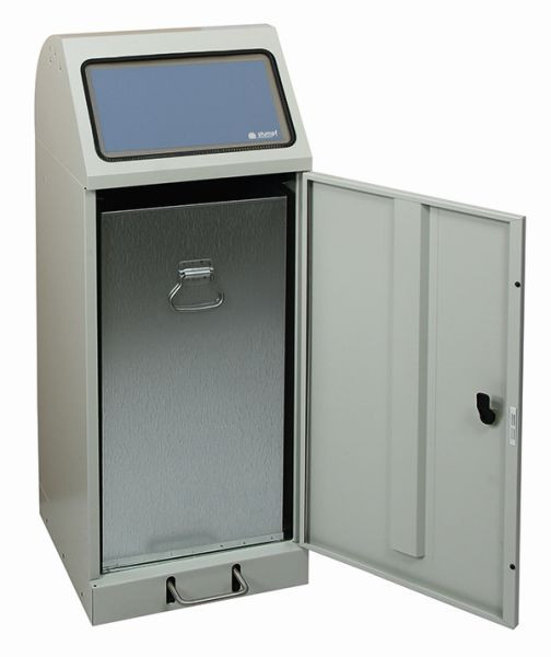 tri des déchets contondants Flex-M, RAL 7035/ProPads, conteneur intérieur galvanisé, 70 litres, levier au pied, 665-075-1-2-735