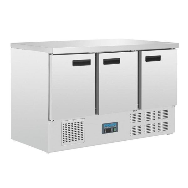 Comptoir réfrigérant Polar 3 portes 368 litres, G622