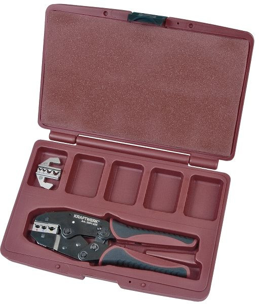 Pince à sertir à levier à cliquet Kraftwerk en coffret, avec inserts de sertissage interchangeables, 3291