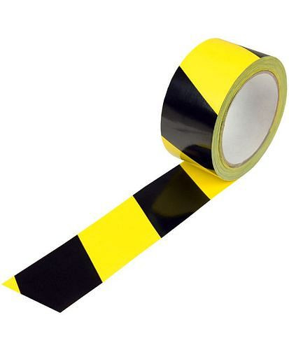 Ruban de marquage TransPak, ruban flottant jaune/noir, 50 mm de large x 66 m, épaisseur 52µ, pack : 6 rouleaux, 299566