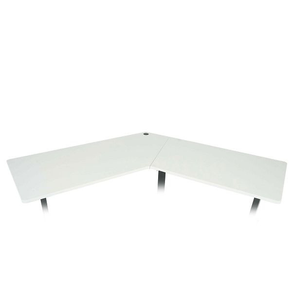 Plateau de table Mendler HWC-D40 pour bureau d'angle, plateau de table, 120°, blanc, 75762