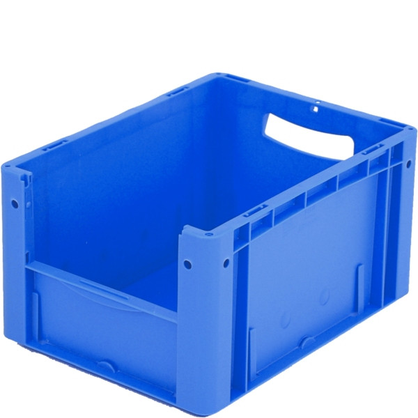 BITO Euro bac gerbable XL Set /XL 43224 400x300x220 bleu, ouverture pour retrait d'étiquette sur le devant, C0290-0034