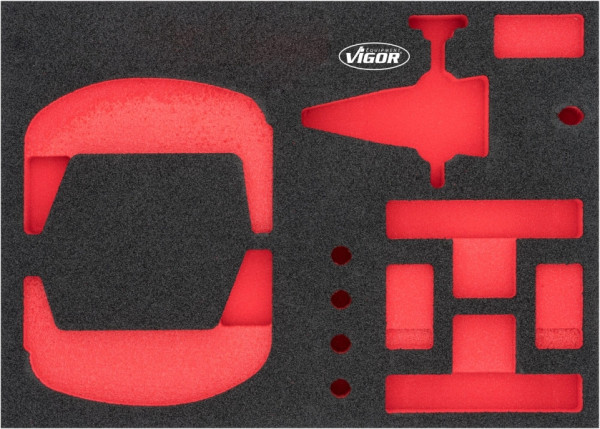 Inserts en mousse souple bi-composant VIGOR, dimensions insert / taille tiroir : M (282 x 393 x 35 mm), utilisation : V7261, V7261-L