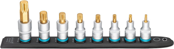 Hazet SmartRail, carré creux 12,5 mm (1/2 pouce), profil interne multident XZN, nombre d'outils : 8, 990-SR/8