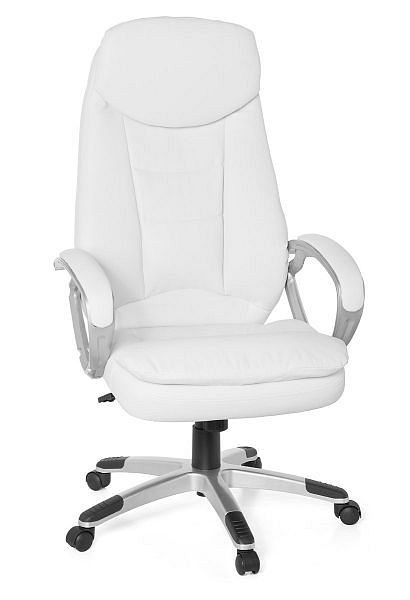 Amstyle Chaise de Bureau Design Cosenza Simili Cuir Blanc, SPM1.130