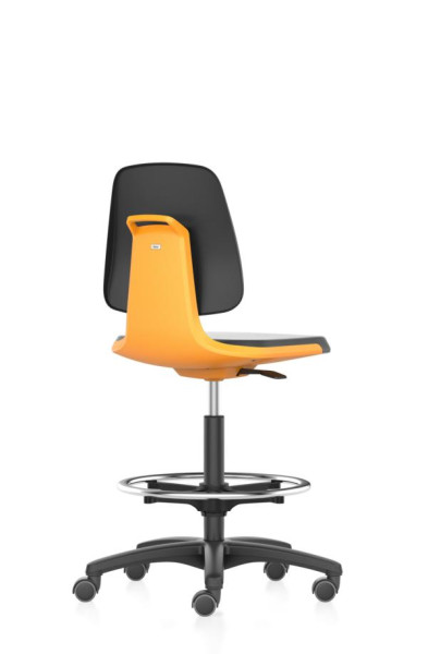 bimos Labsit siège de travail à roulettes, assise H.560-810 mm, mousse PU, coque orange, 9125-2000-3279